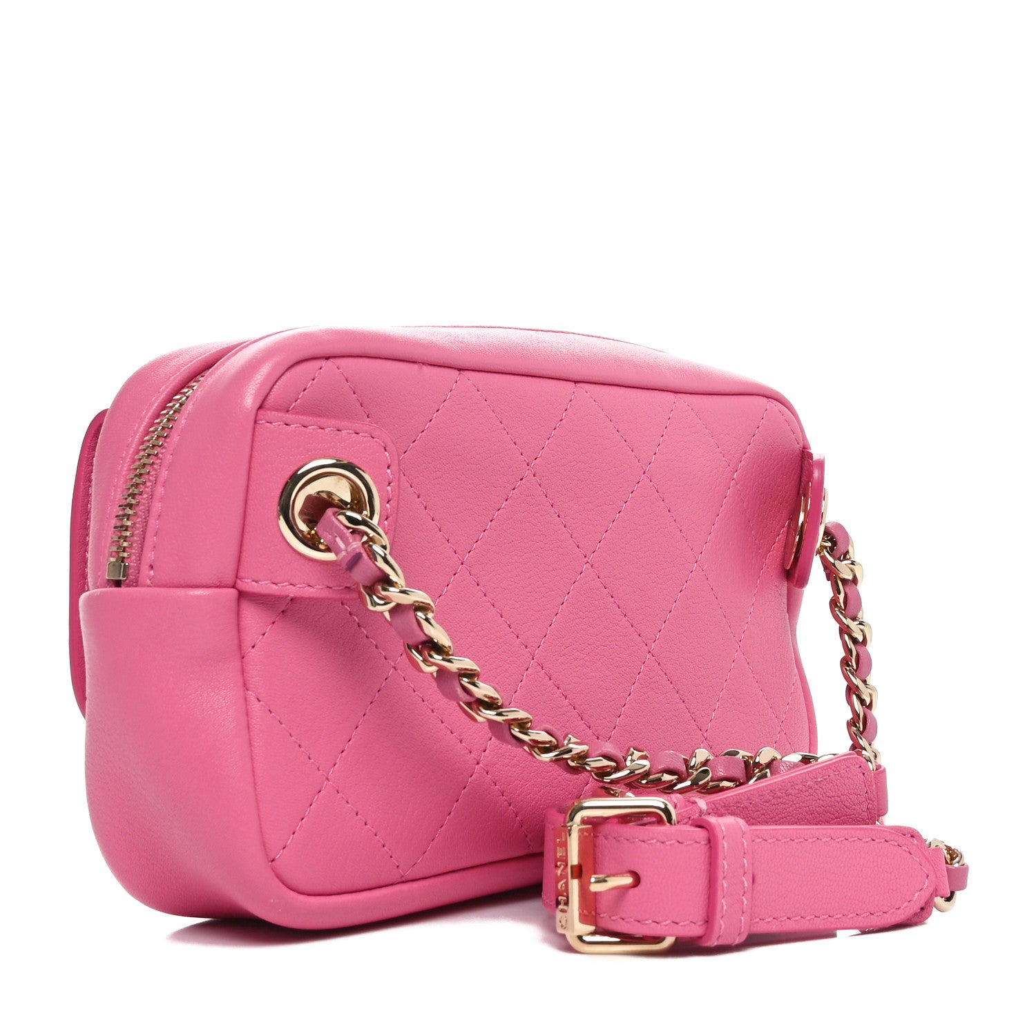 Goatksin Quilted Casual Trip Waist Bag Pink