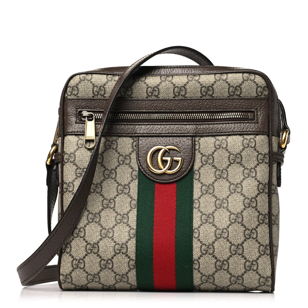 GG Supreme Monogram Web Small Ophidia Messenger Bag Brown