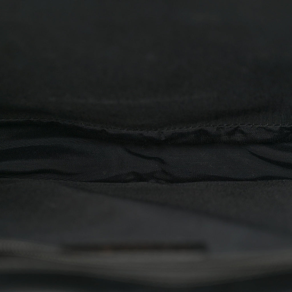 Glazed Calfskin Large Boy Flap Black