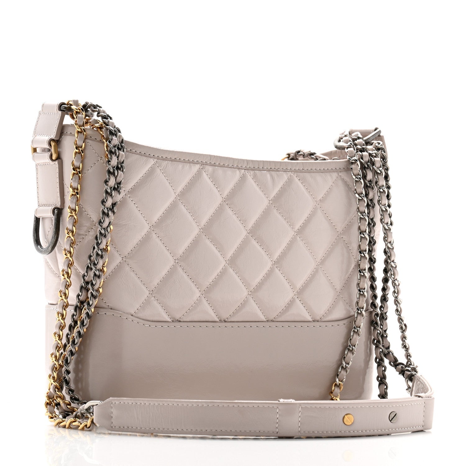 Aged Calfskin Quilted New Medium Gabrielle Hobo Light Purple