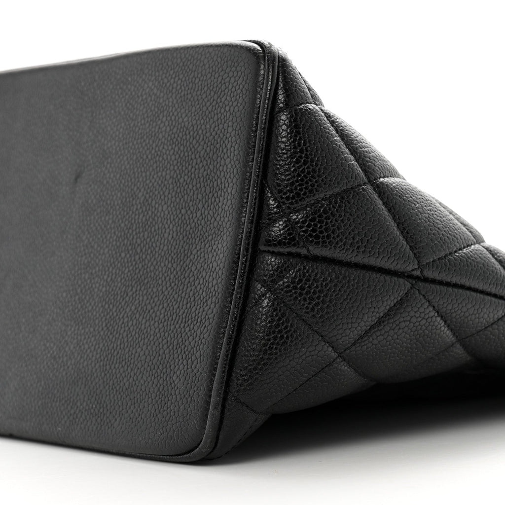 Caviar Quilted Medallion Tote Black