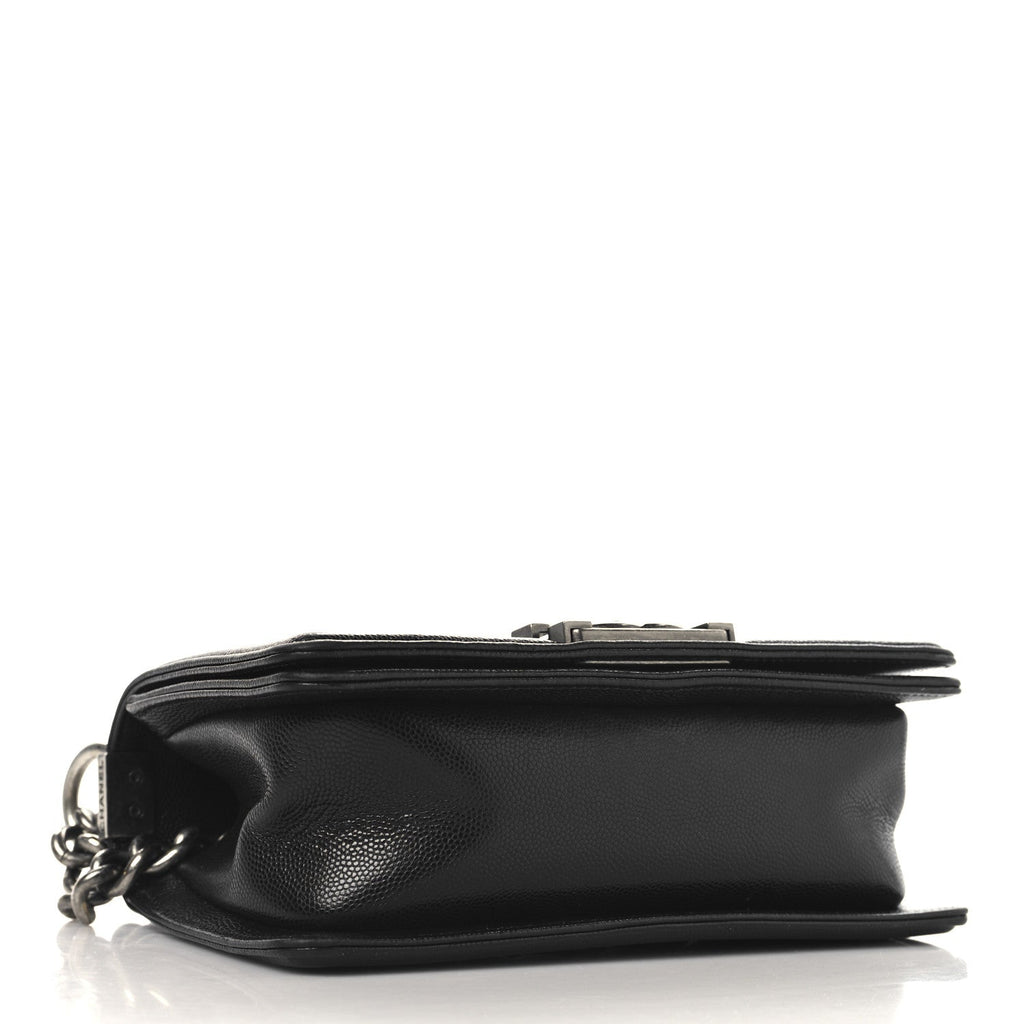 Caviar Quilted Small Boy Flap Black