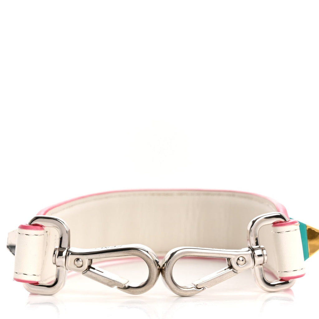 Vitello Dolce Plexiglass Studded Mini Strap You White Multicolor