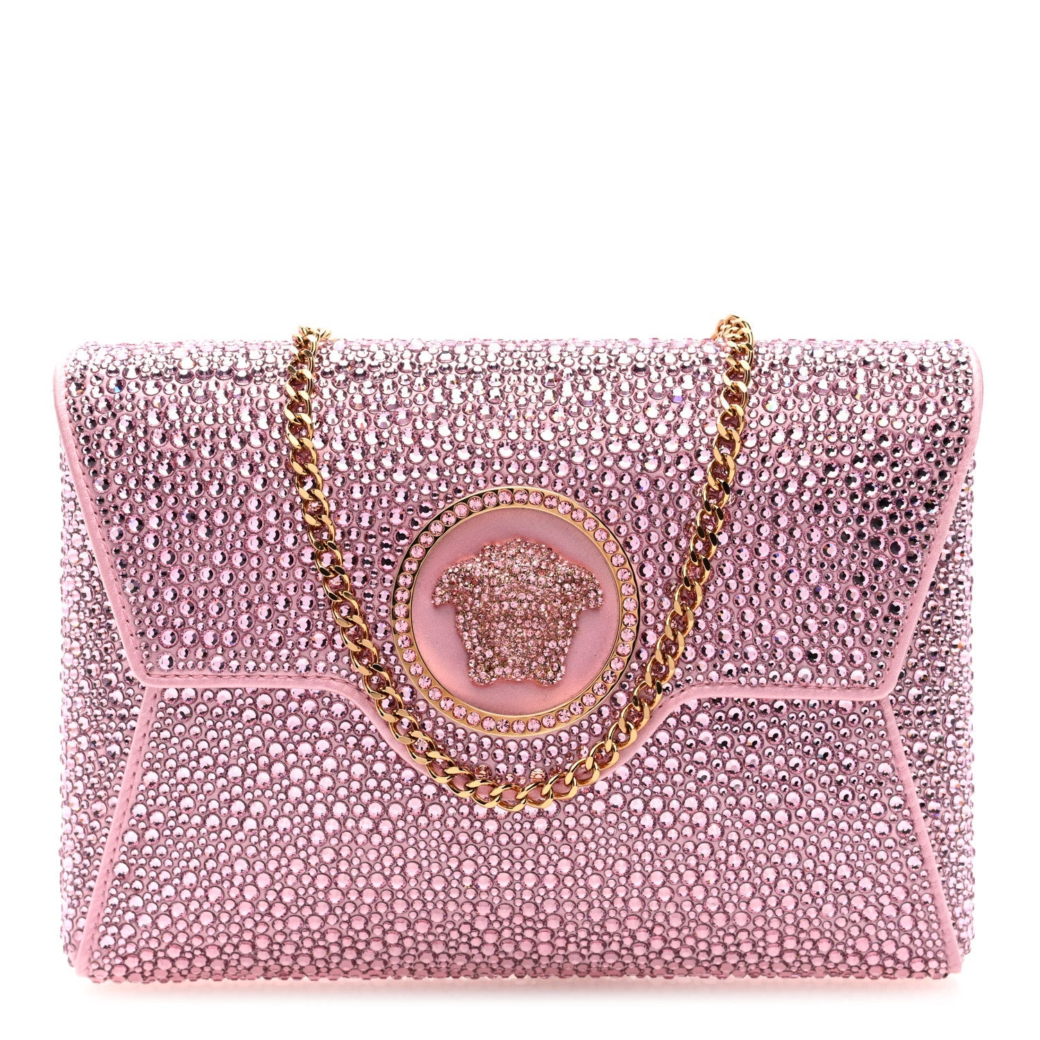 Crystal La Medusa Envelope Clutch Pink