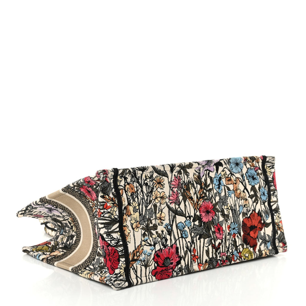 Canvas Embroidered Medium Mille Fleurs Book Tote Multicolor