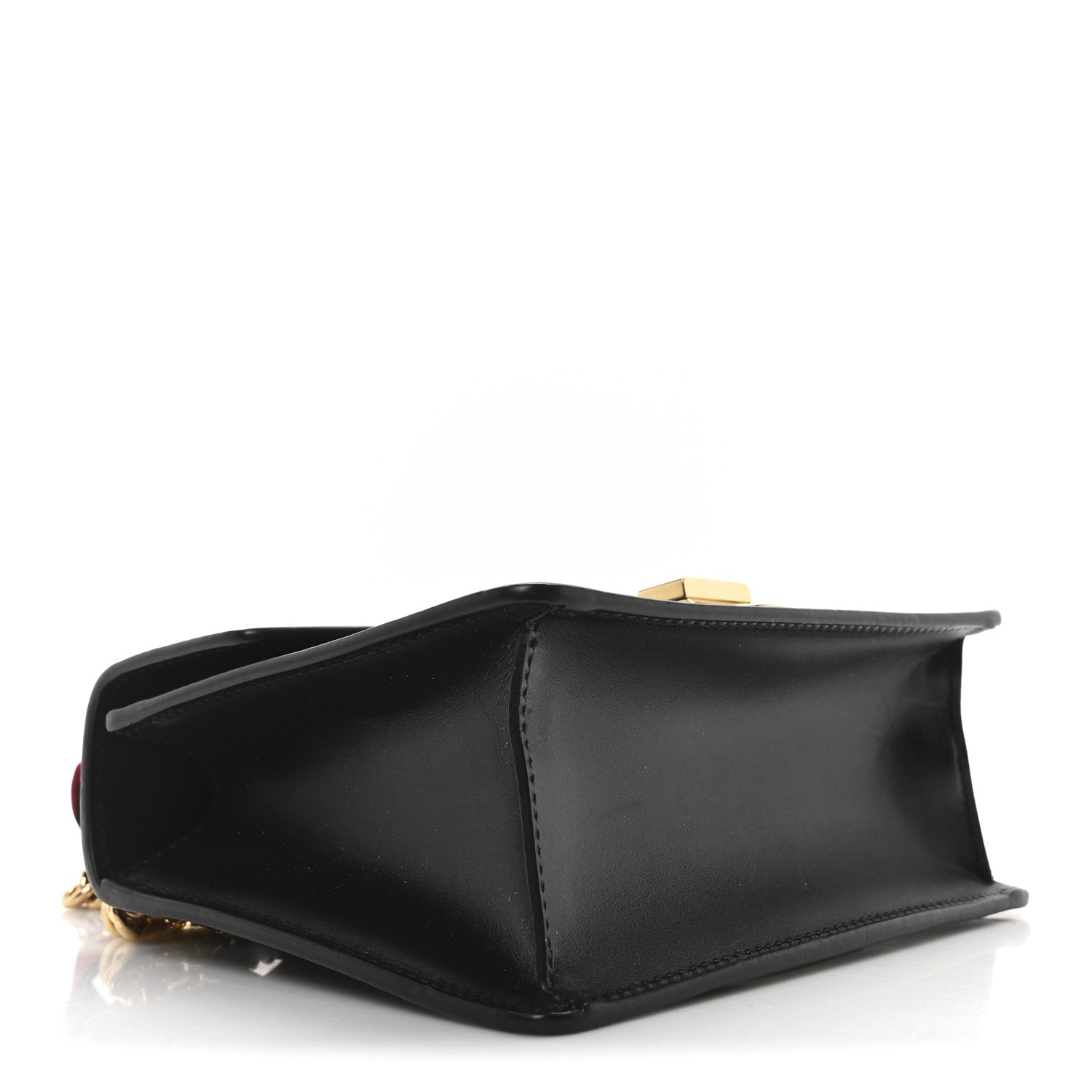 Calfskin Mini Sylvie Chain Shoulder Bag Black
