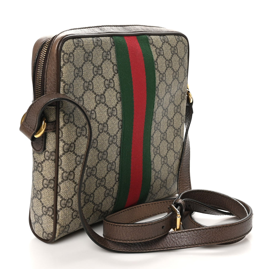 GG Supreme Monogram Web Small Ophidia Messenger Bag Brown