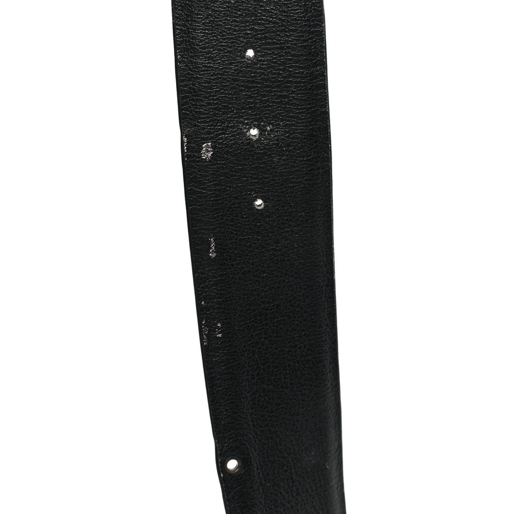 Lambskin Chain Square Buckle Belt  75 30 Black