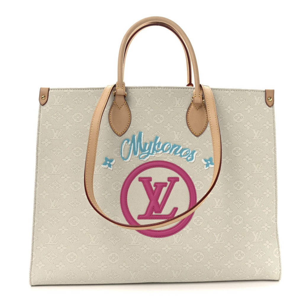 Jacquard Embroidered Tufted Monogram Mykonos Onthego GM
