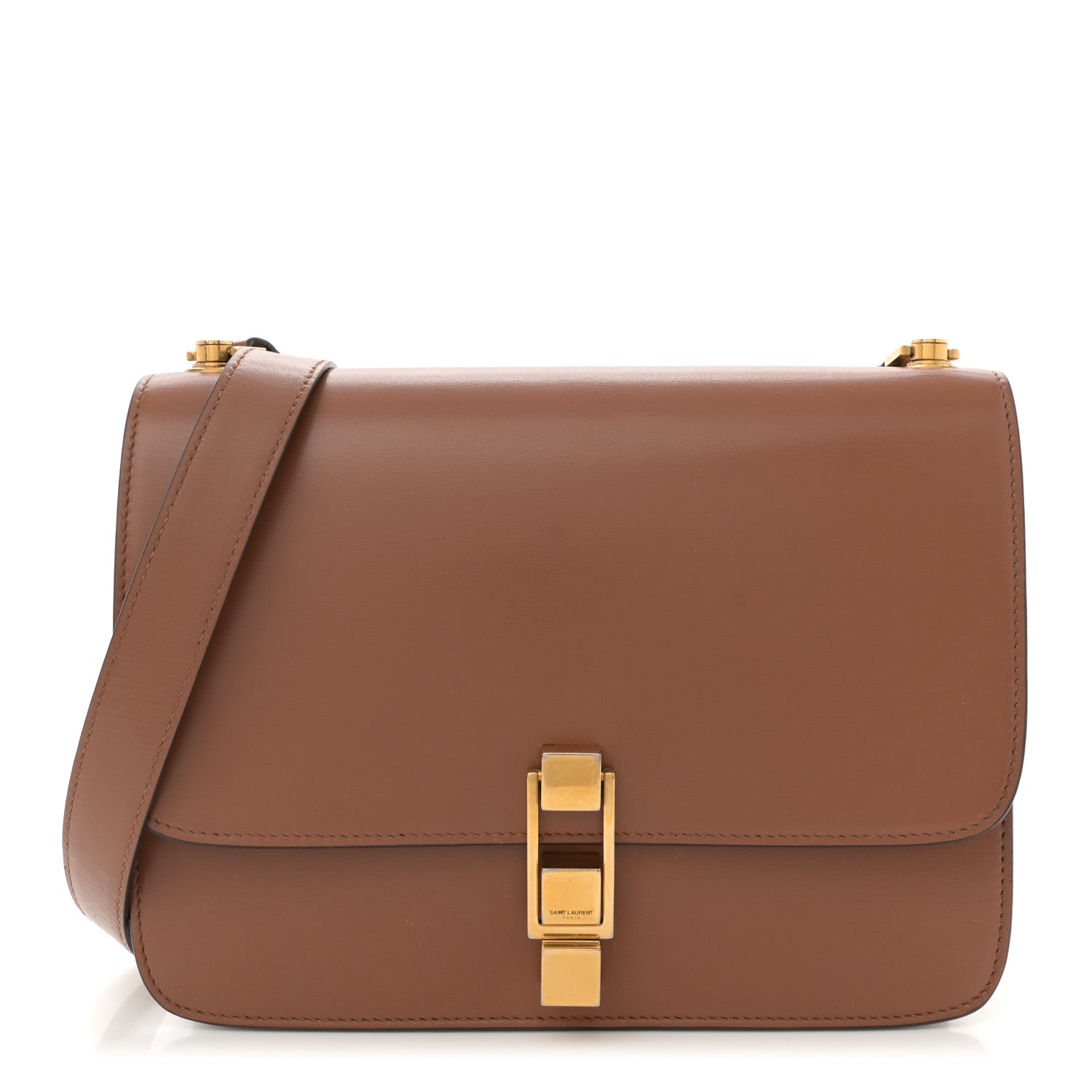 Smooth Calfskin Carre Satchel Brick
