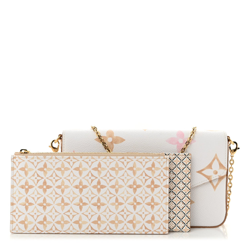 Monogram Giant By The Pool 2.0 Felicie Pochette Chain Wallet Beige