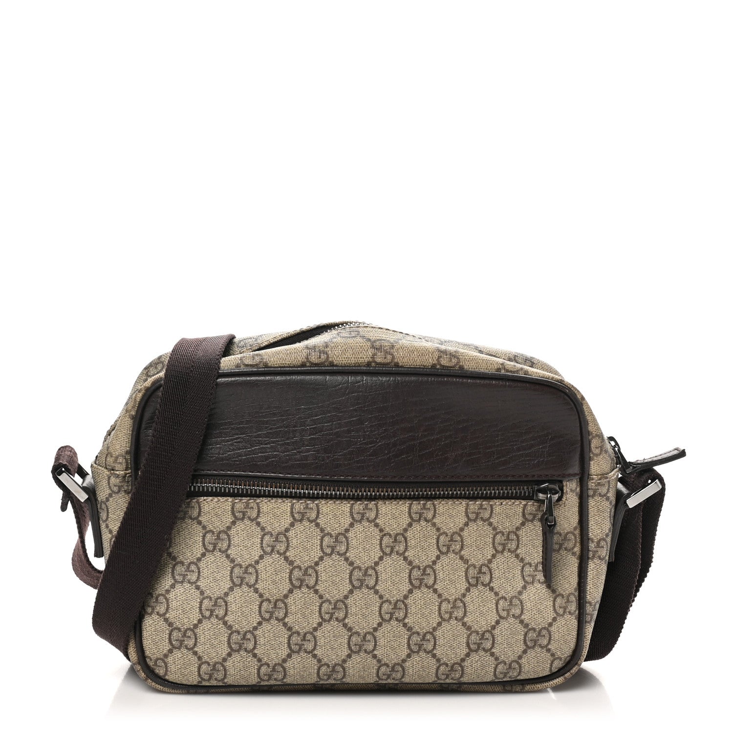 GG Plus Monogram Shoulder Bag Dark Brown
