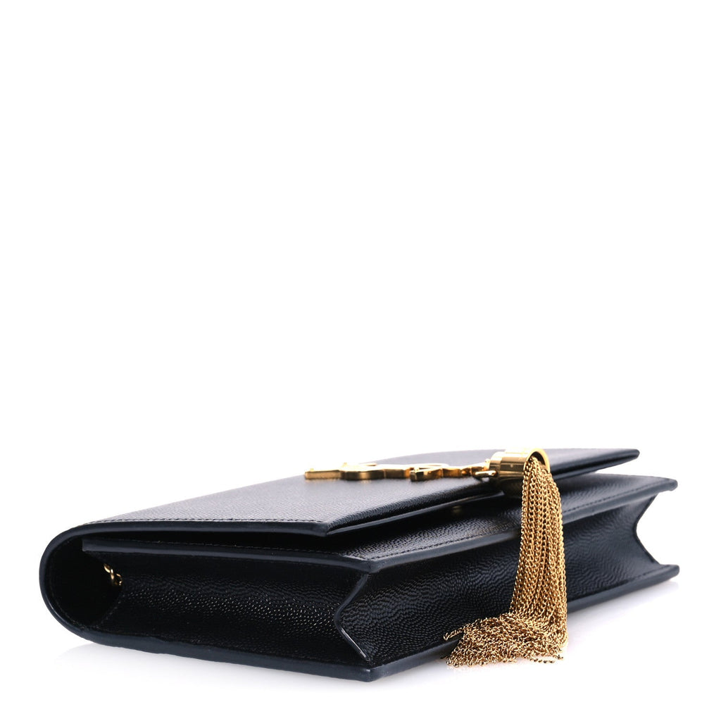 Grain De Poudre Classic Monogram Kate Tassel Chain Wallet  Black