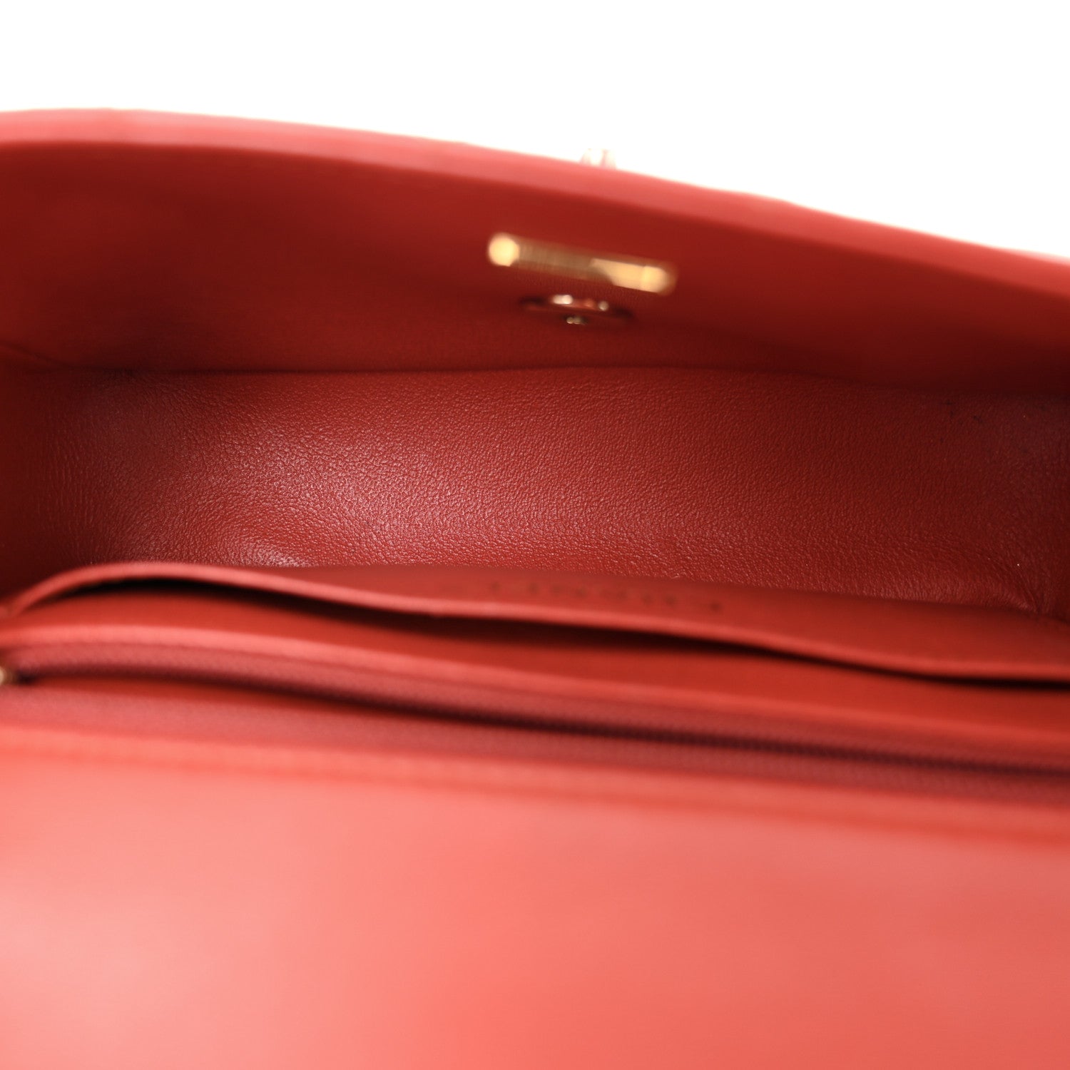 Lambskin Quilted Mini Rectangular Flap Brown