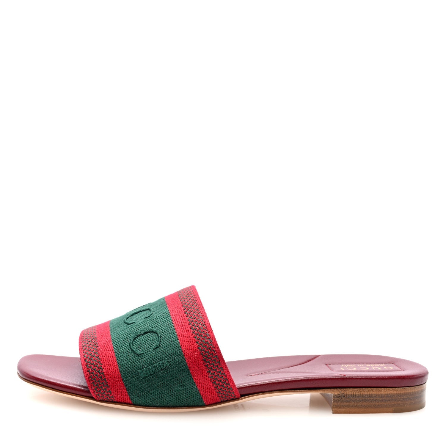 Canvas Web Womens Slide Sandals 40 Red Bordeaux