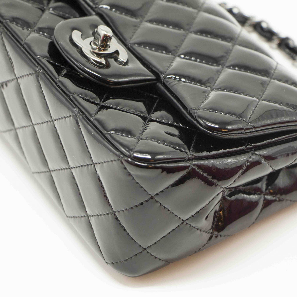 Chanel Quilted Patent Leather Mini Square Flap Bag