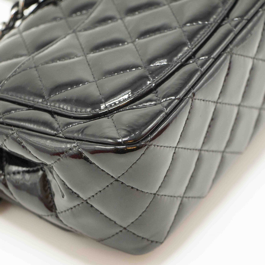 Chanel Quilted Patent Leather Mini Square Flap Bag