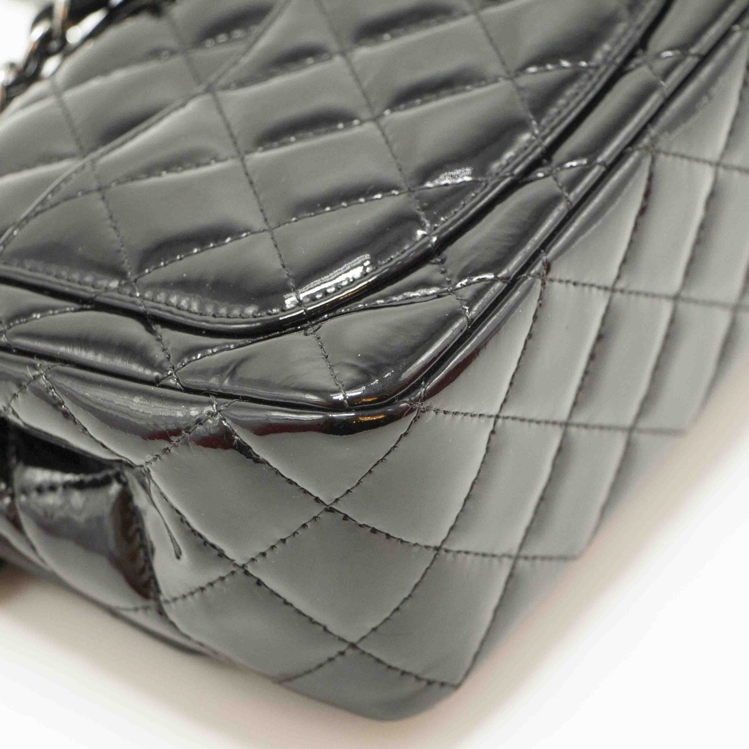 Chanel Quilted Patent Leather Mini Square Flap Bag
