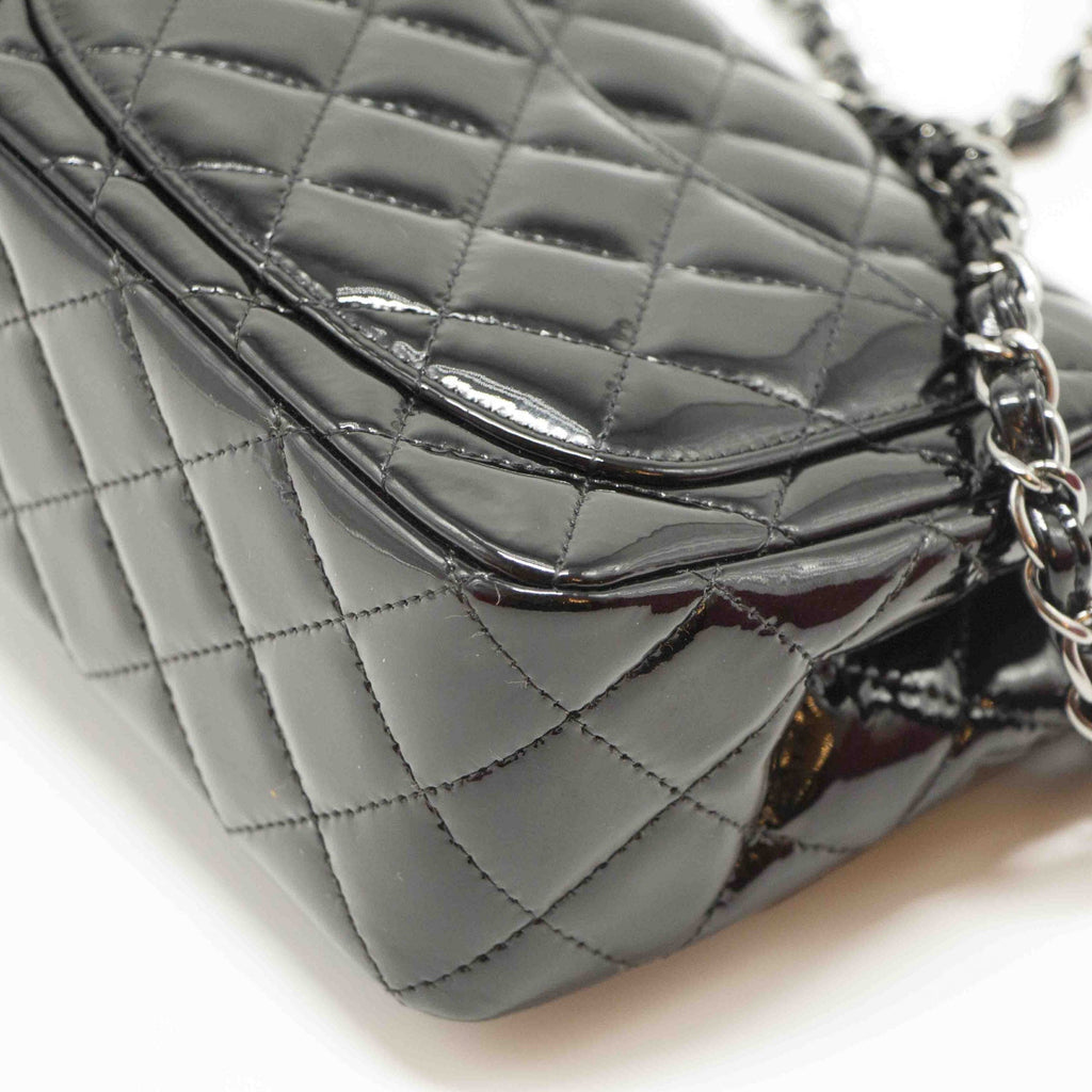 Chanel Quilted Patent Leather Mini Square Flap Bag