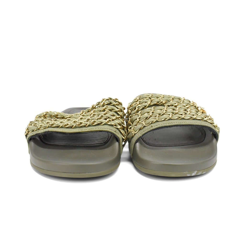 Chanel Chain Slides - Women's 36