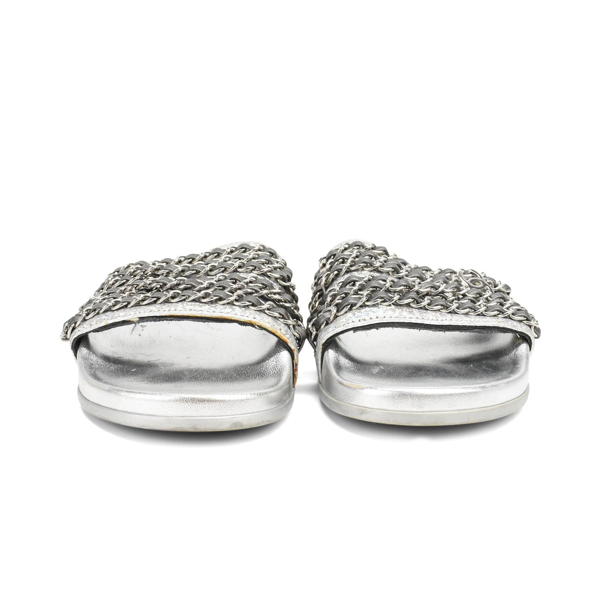 Chanel Chain Slides - Women's 37