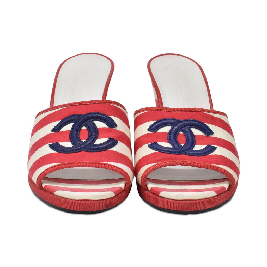 Chanel Striped Wedges - Women's 39