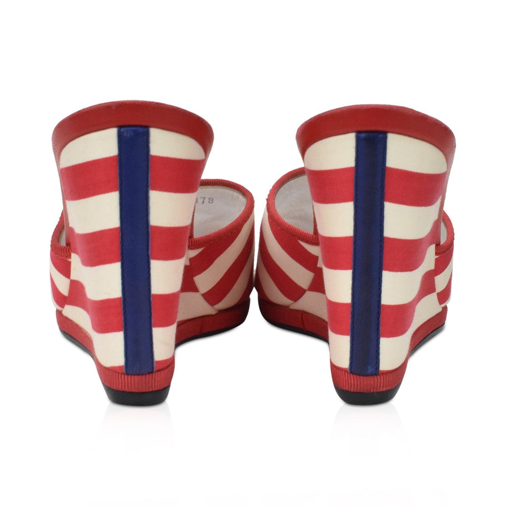 Chanel Striped Wedges - Women's 39
