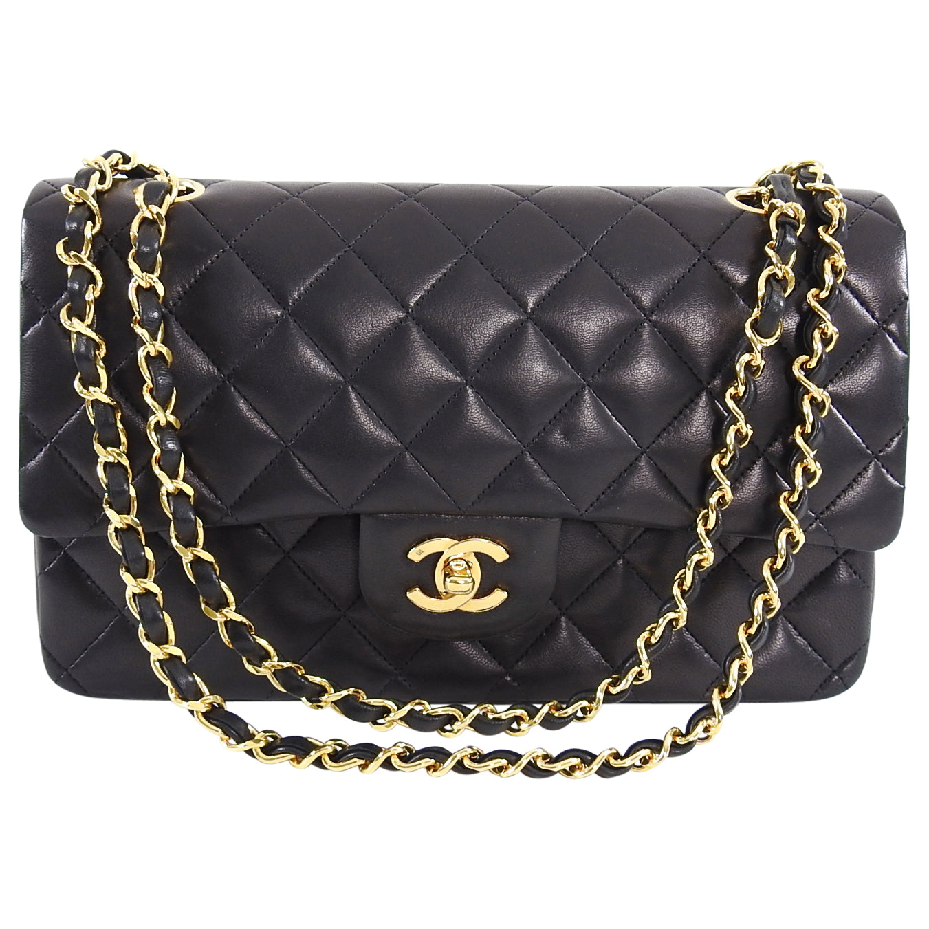 Chanel Vintage 1989-1991 Medium Lambskin Double Flap Bag