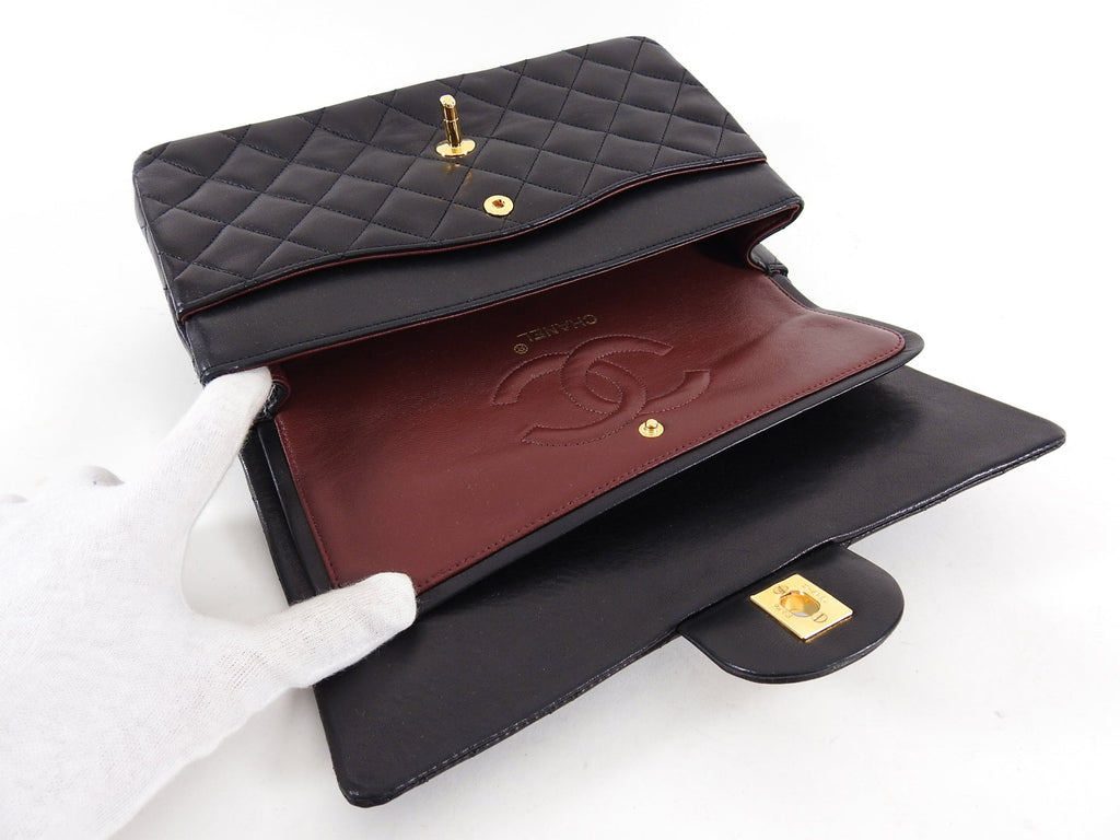 Chanel Vintage 1989-1991 Medium Lambskin Double Flap Bag