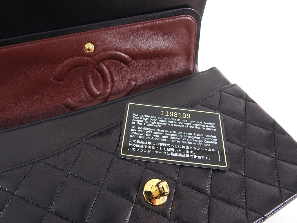 Chanel Vintage 1989-1991 Medium Lambskin Double Flap Bag