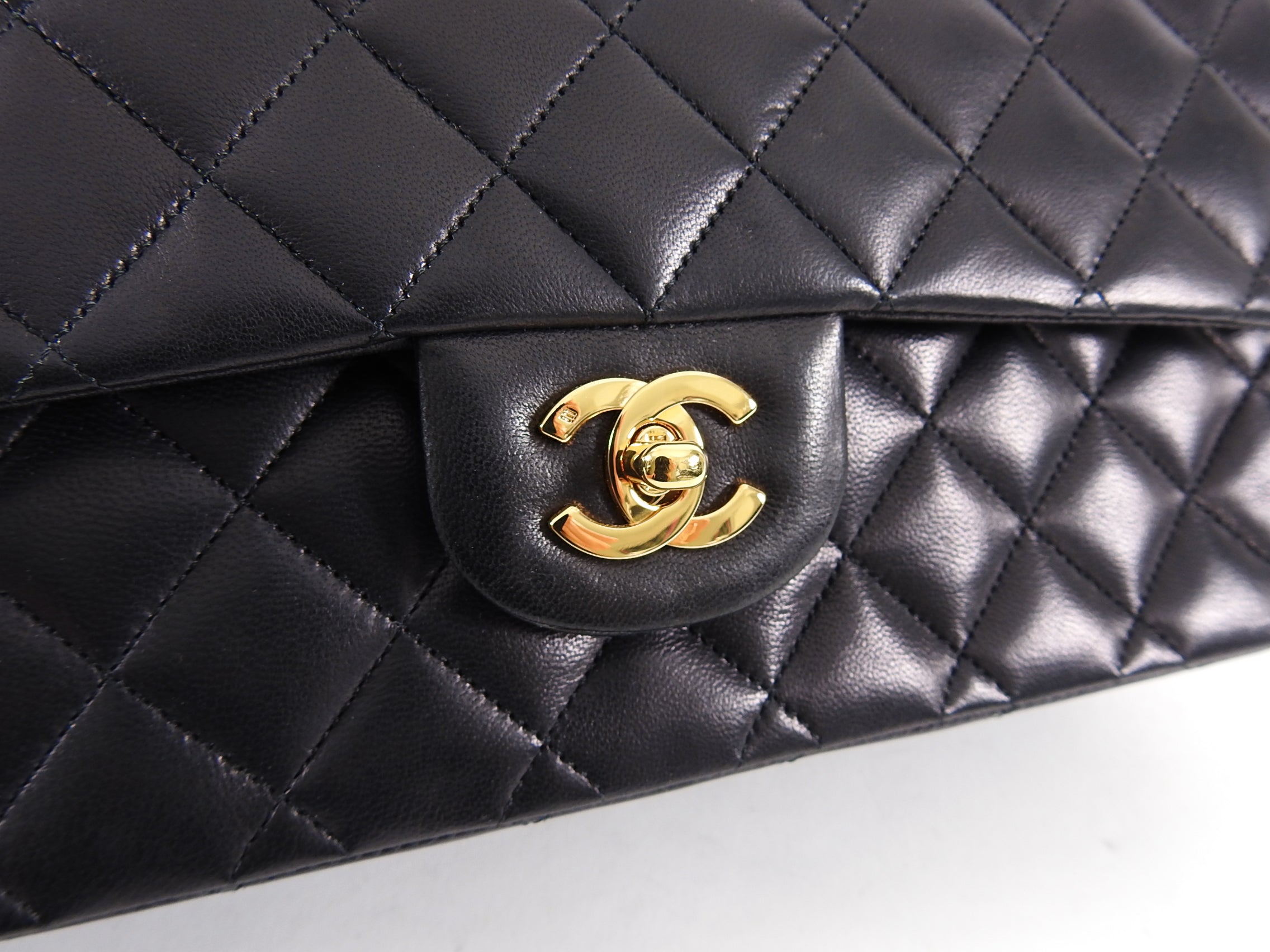 Chanel Vintage 1989-1991 Medium Lambskin Double Flap Bag