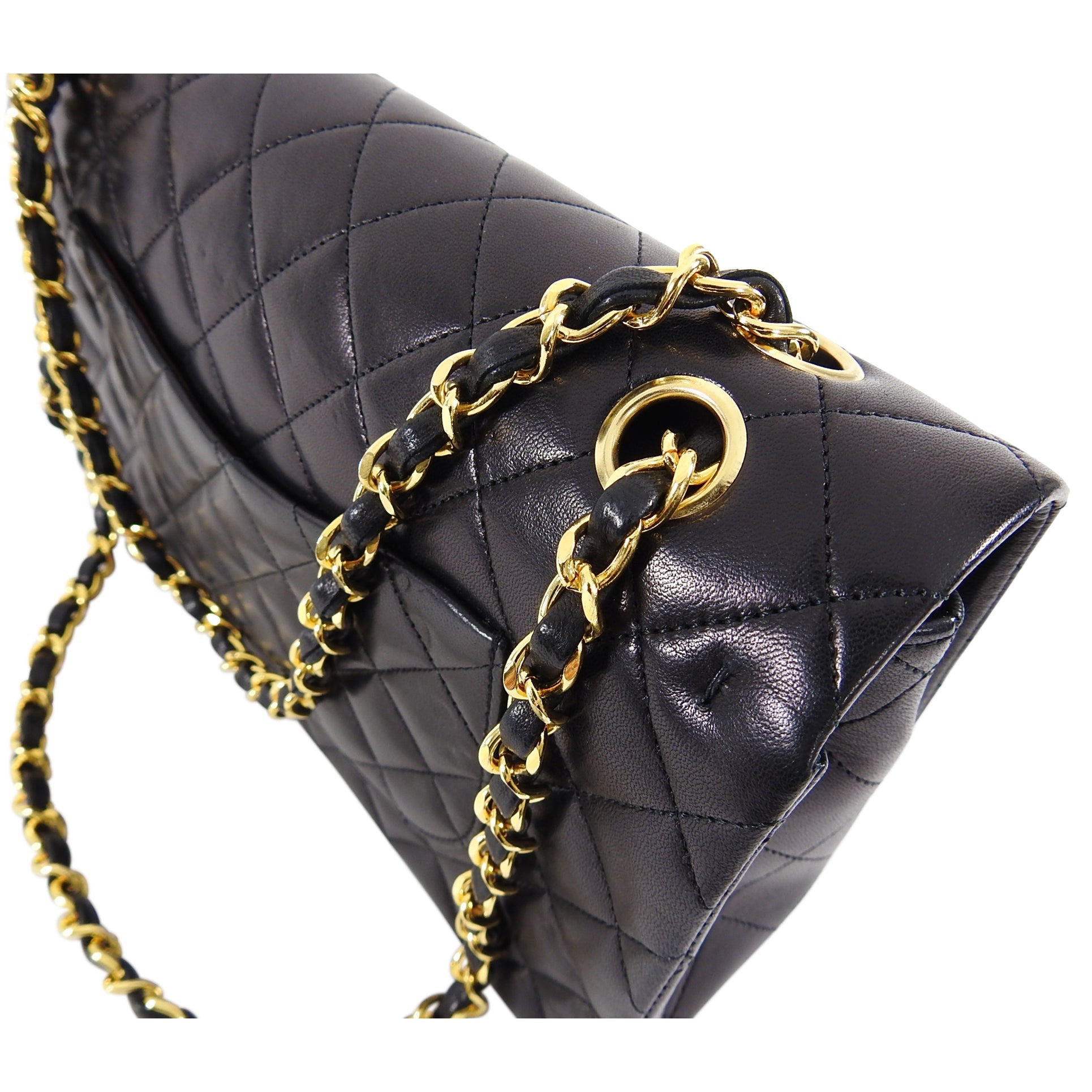 Chanel Vintage 1989-1991 Medium Lambskin Double Flap Bag