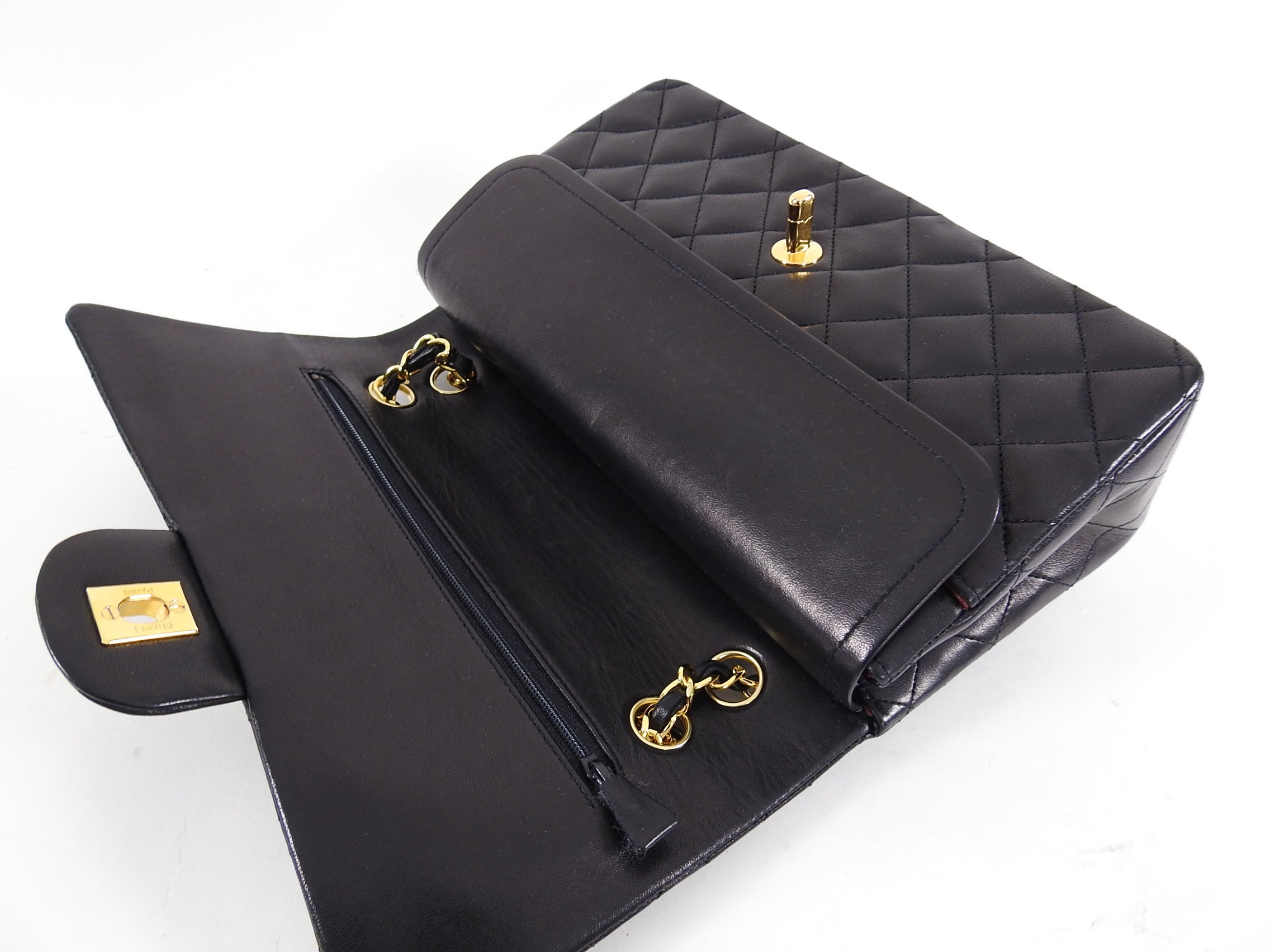 Chanel Vintage 1989-1991 Medium Lambskin Double Flap Bag