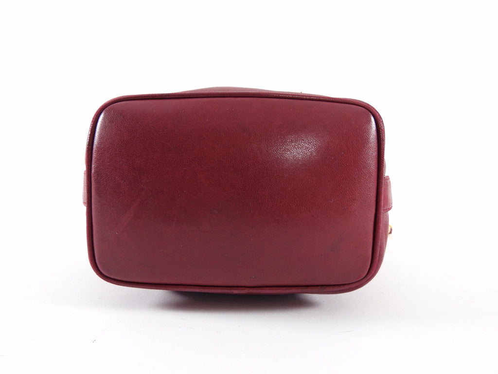 Chanel Vintage 1994-96 Red Lambskin Leather Drawstring Bucket Bag