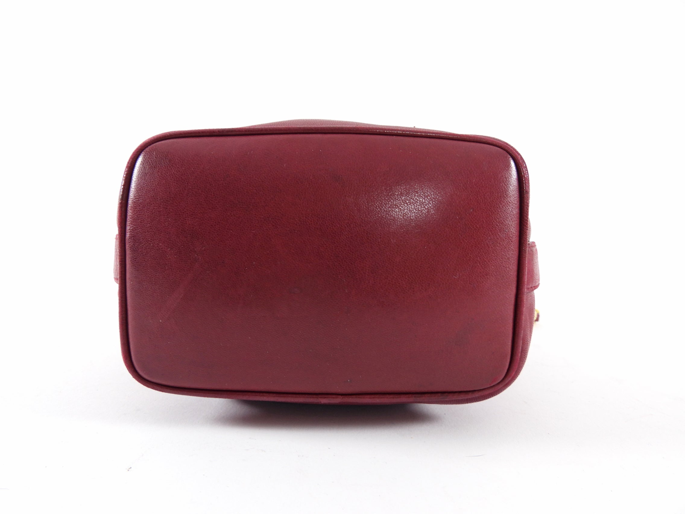 Chanel Vintage 1994-96 Red Lambskin Leather Drawstring Bucket Bag