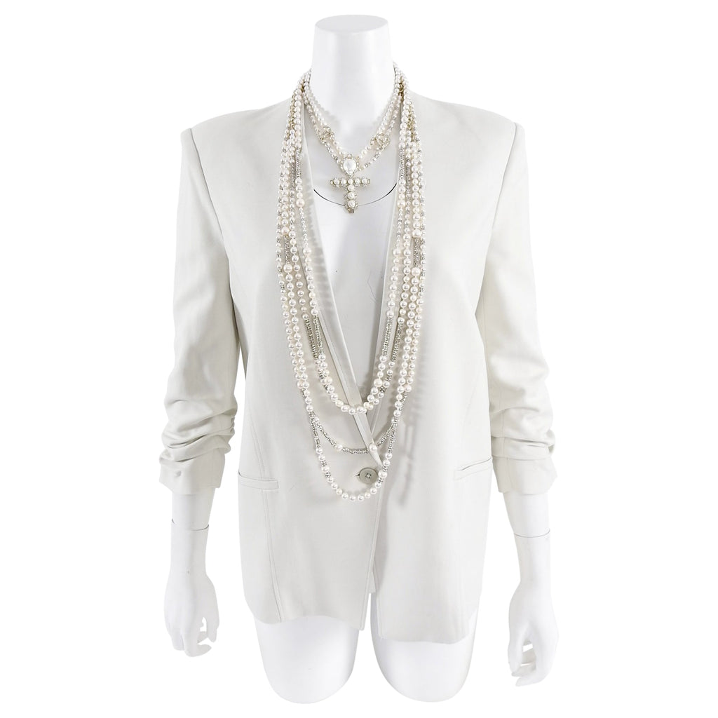 Chanel Pre-Fall 2019 Pearl and Strass Multi-Strand Statement Necklace