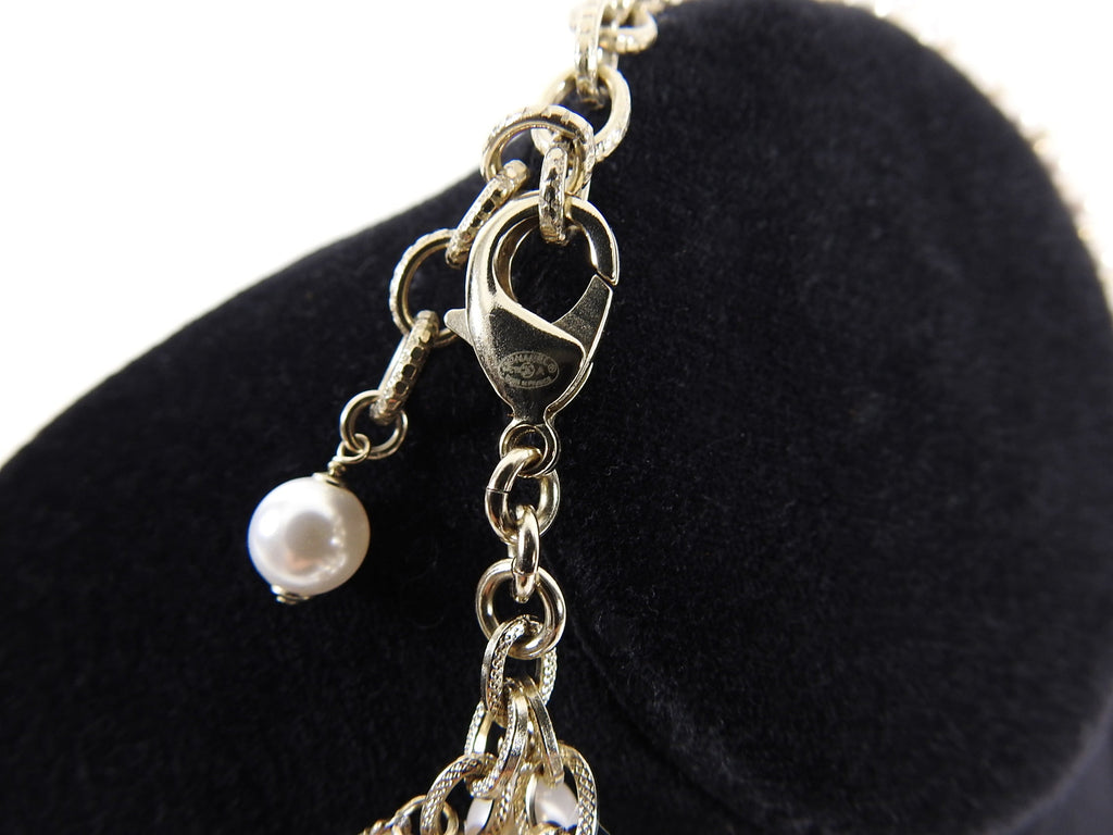 Chanel Pre-Fall 2019 Pearl and Strass Multi-Strand Statement Necklace