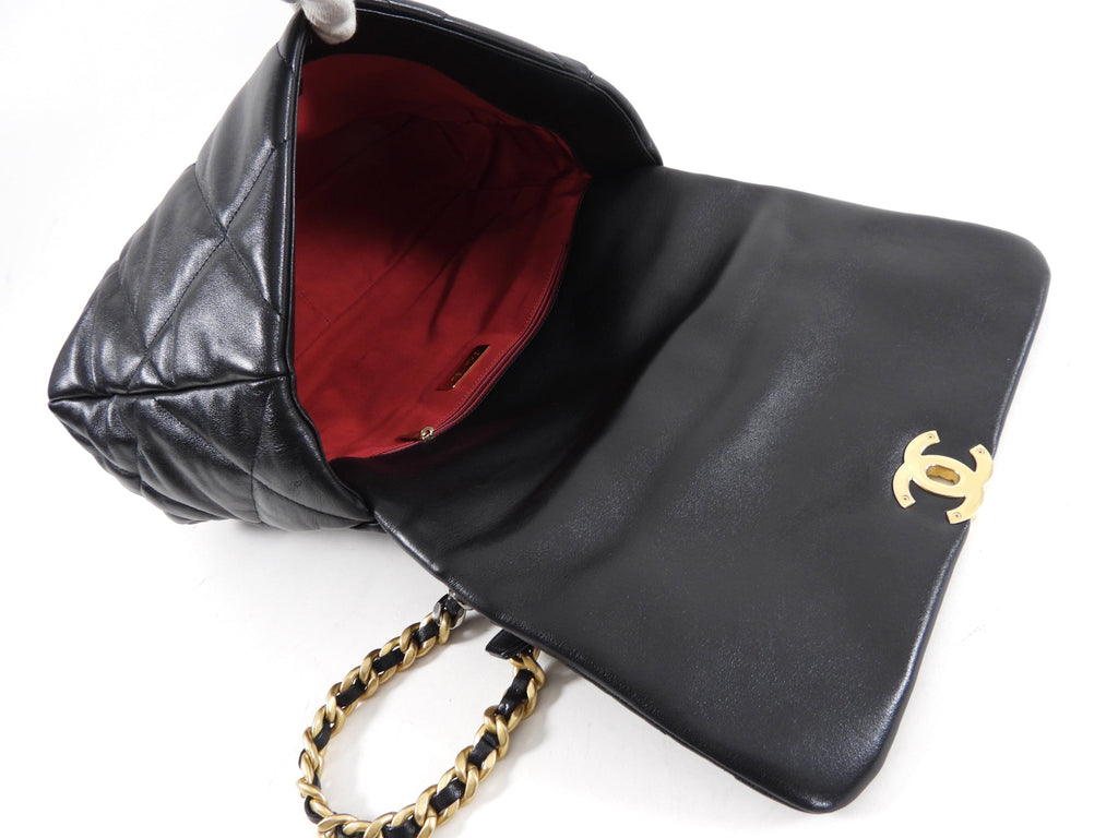 Chanel 19 Black Quilted Leather Maxi Flap Bag