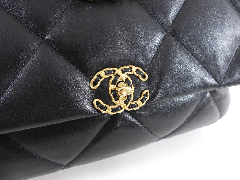 Chanel 19 Black Quilted Leather Maxi Flap Bag
