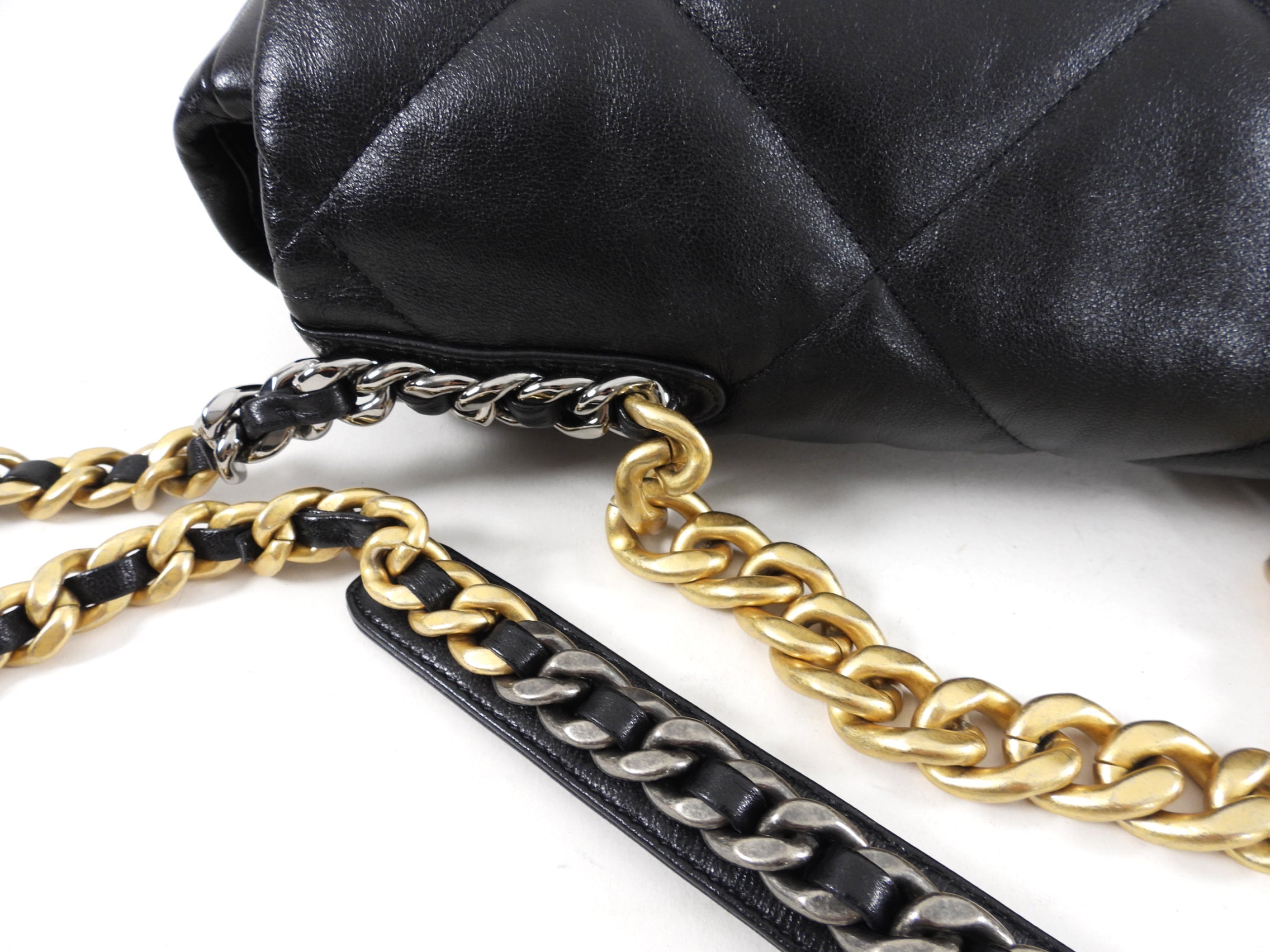 Chanel 19 Black Quilted Leather Maxi Flap Bag