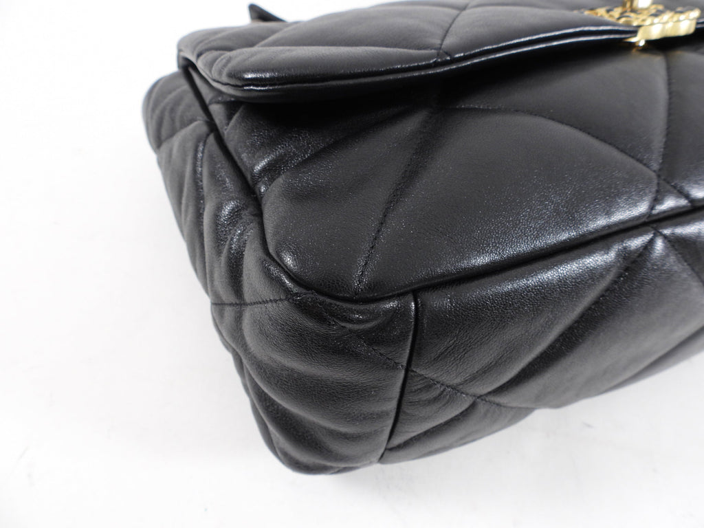 Chanel 19 Black Quilted Leather Maxi Flap Bag