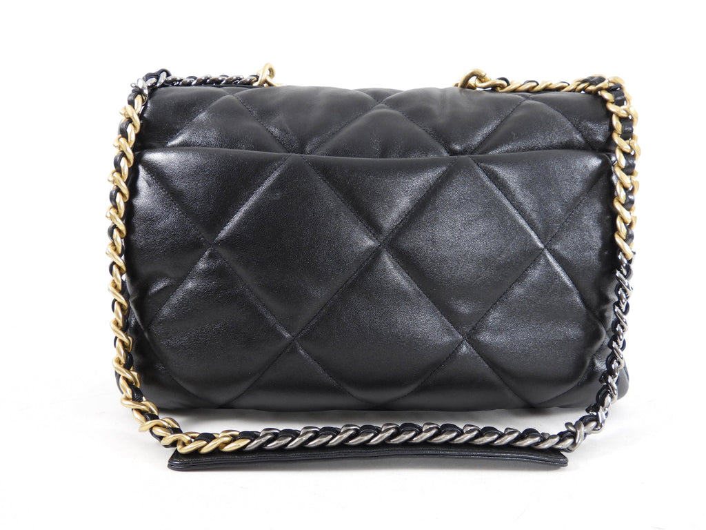 Chanel 19 Black Quilted Leather Maxi Flap Bag
