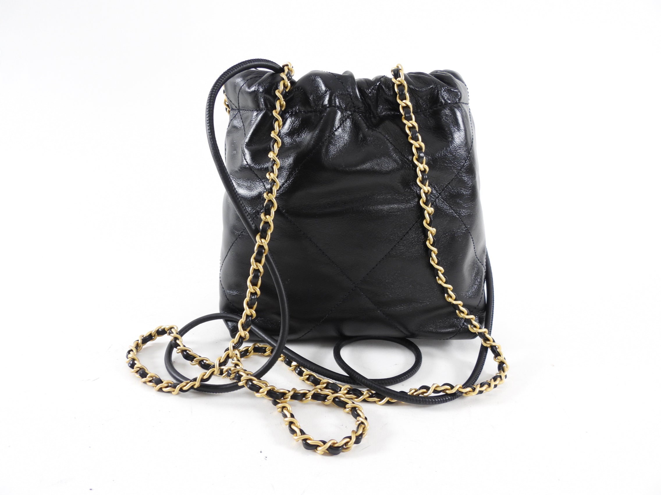Chanel 23S Black Leather Chain 22 Mini Bag