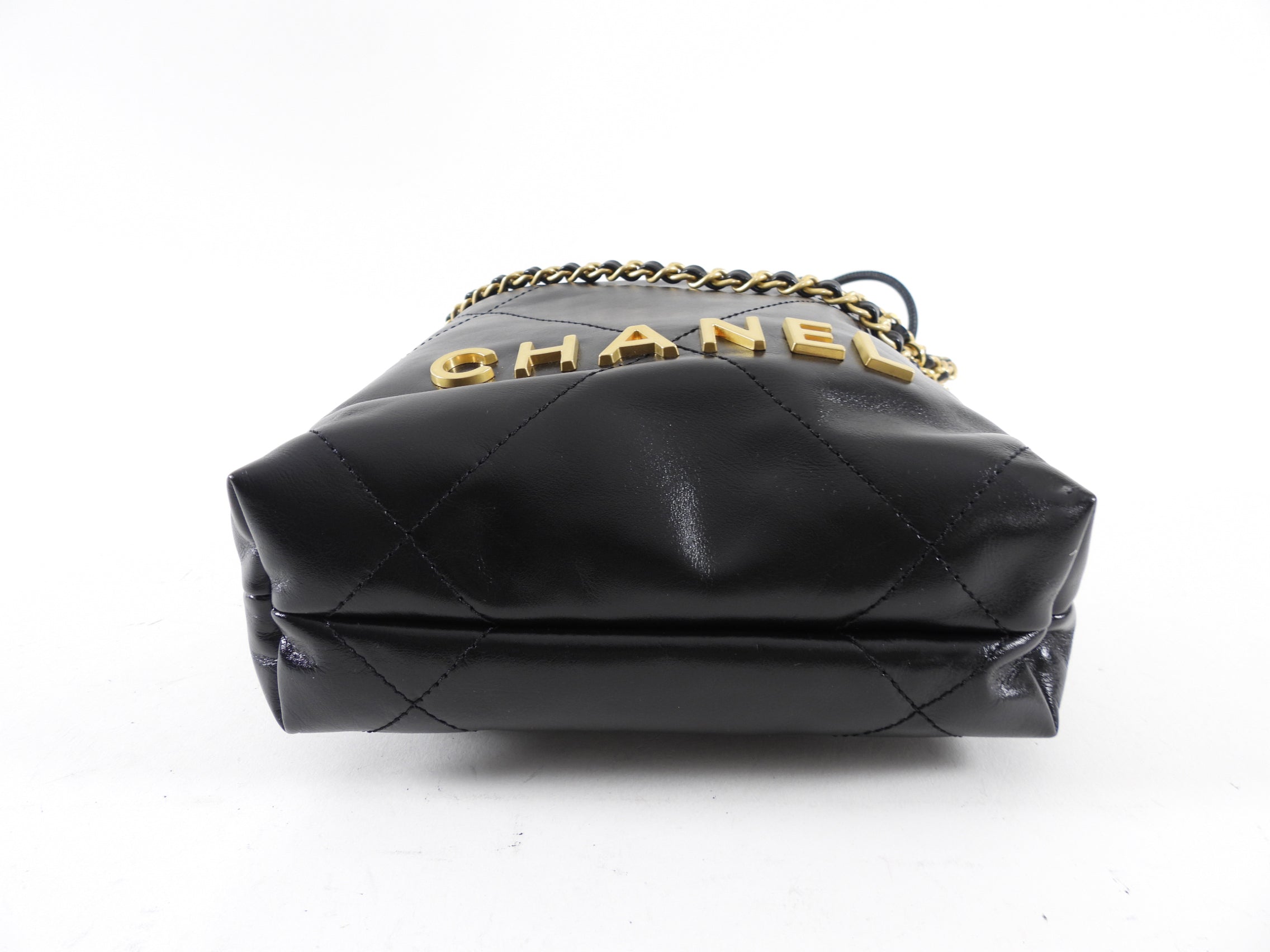 Chanel 23S Black Leather Chain 22 Mini Bag