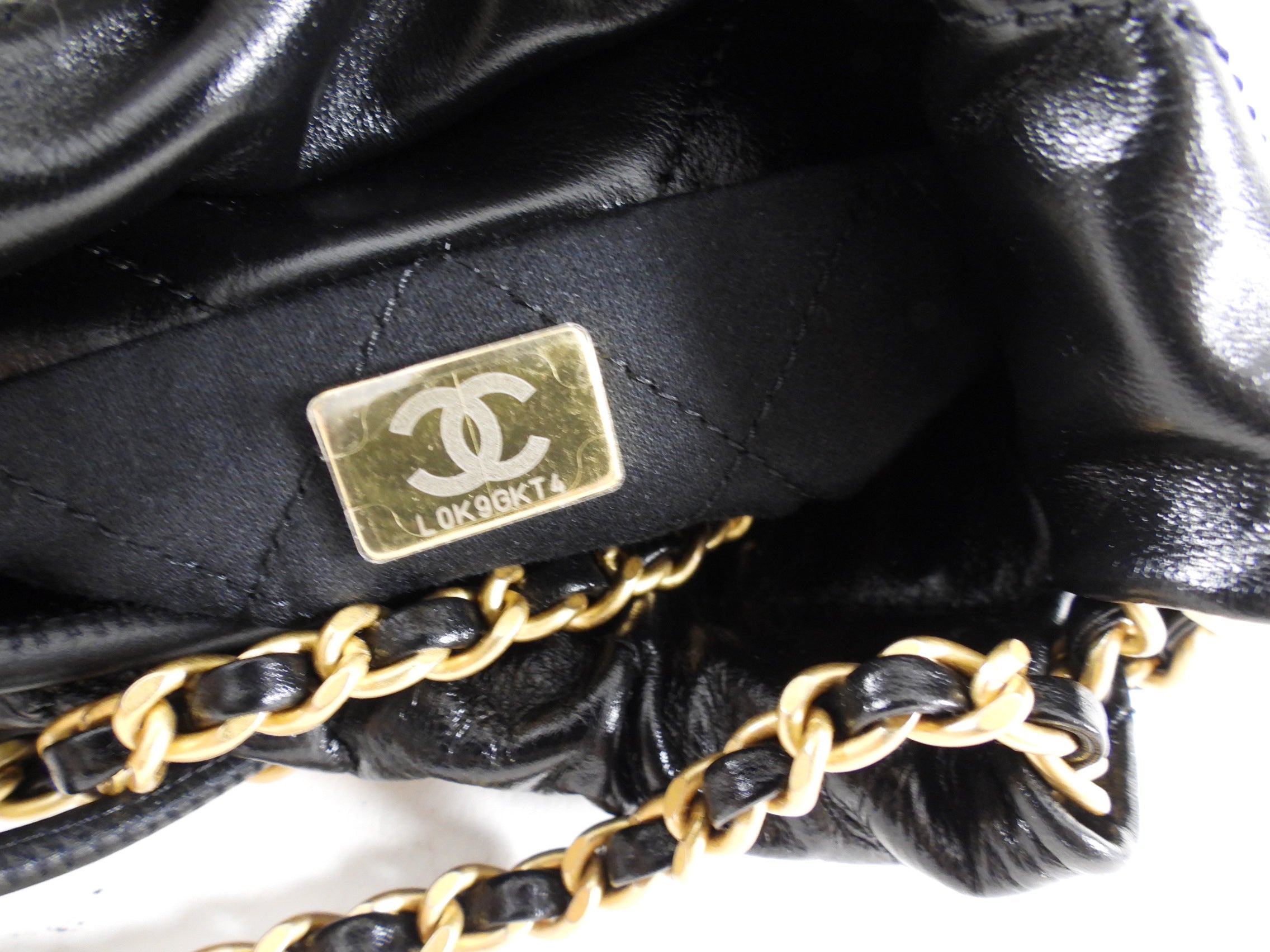 Chanel 23S Black Leather Chain 22 Mini Bag