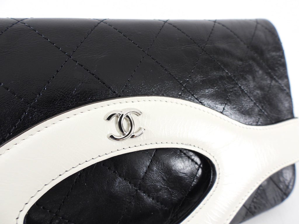 Chanel Small Black and White Quilted  31 Clutch Bag