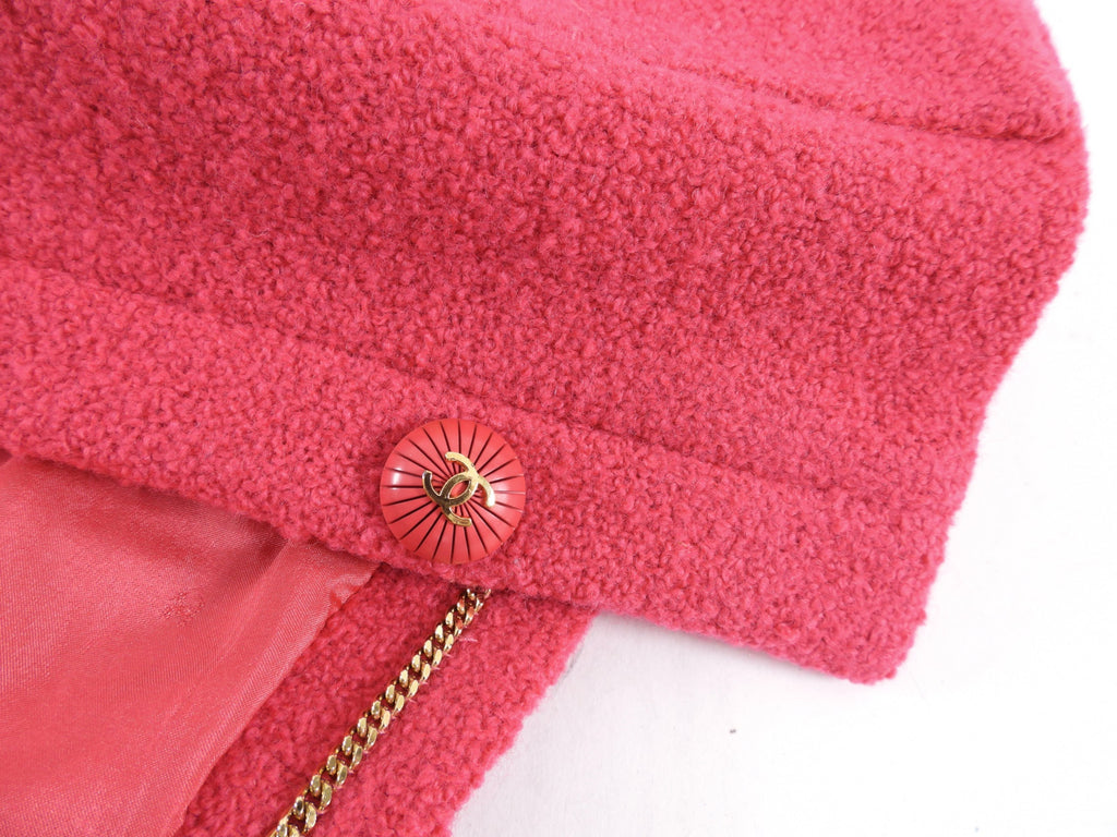 Chanel Vintage 1990's Boucle Wool Cherry Pink Jacket - M (6/8)