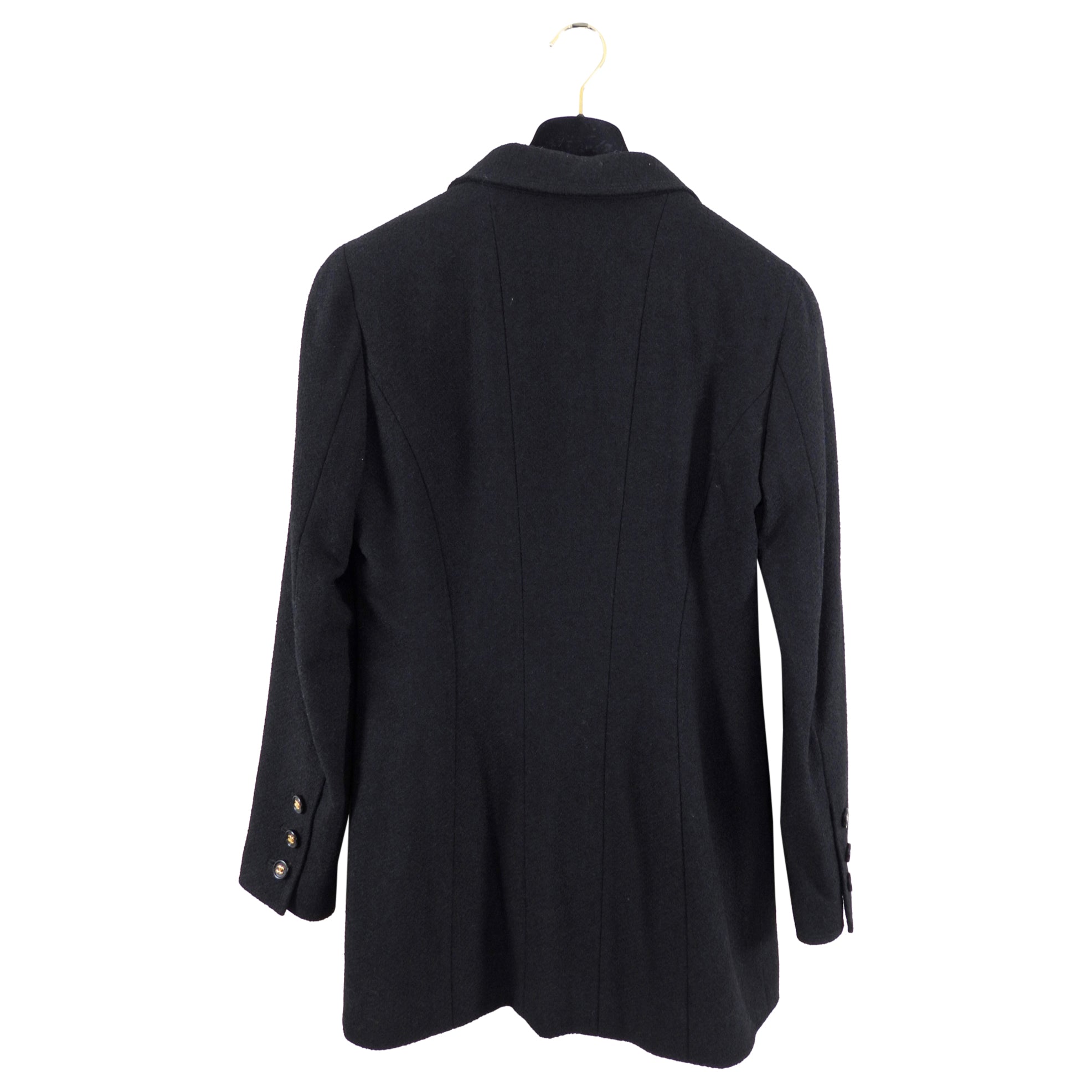 Chanel Vintage 97P Black Boucle Wool Classic CC Jacket - FR42 / 8 / 10