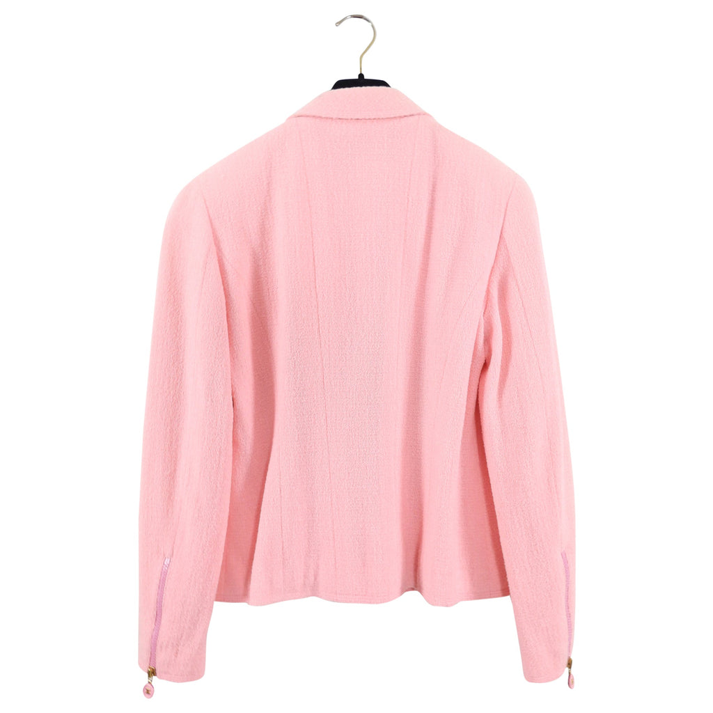 Chanel 97P Vintage Pink Boucle Wool Classic CC Button Jacket - FR42 / 8