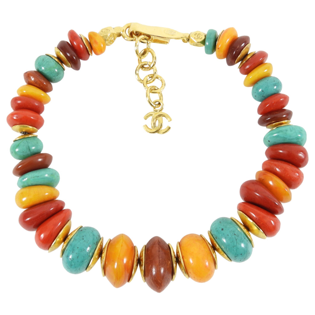 Chanel 1998P Vintage Resin Bead Choker Necklace